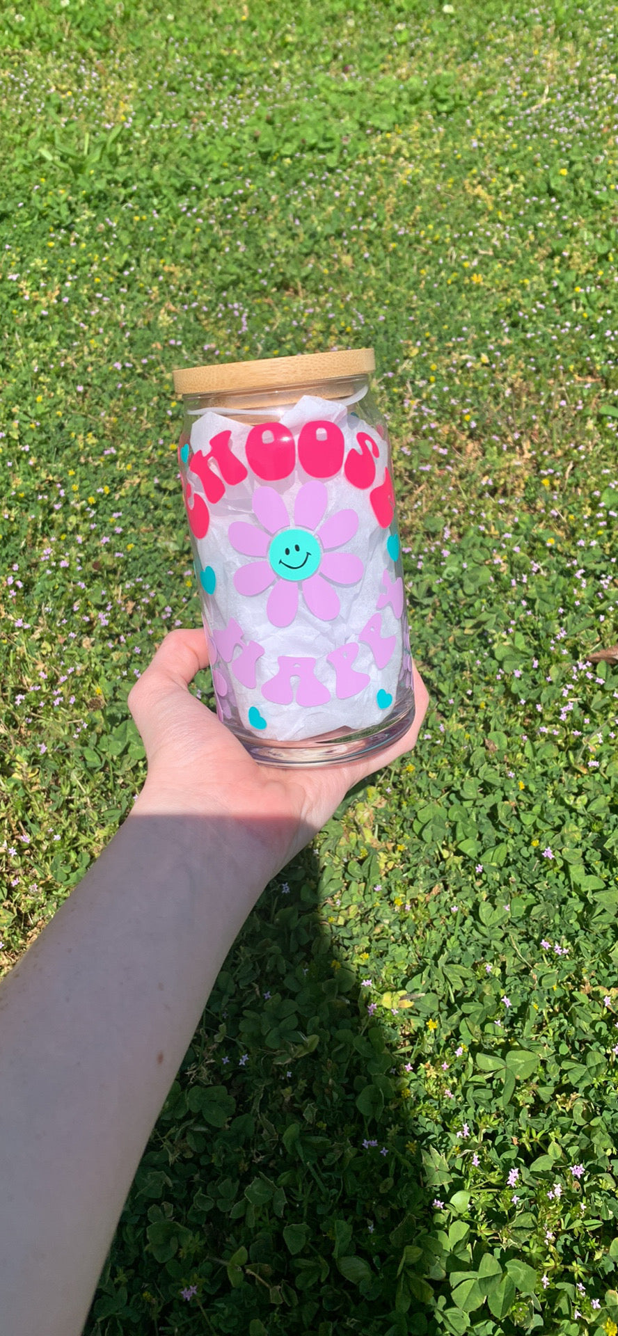 Choose happy Libby glass